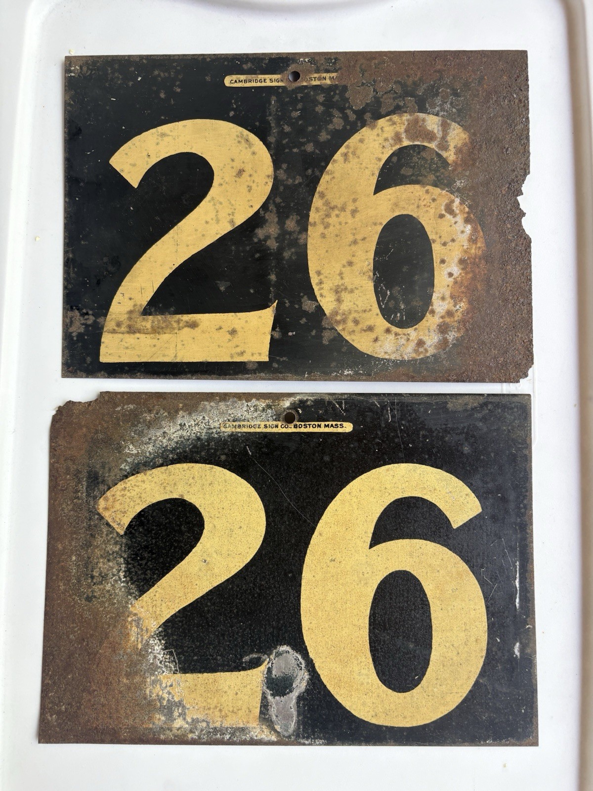 Vintage Service 1930s Gas Station Metal Sign Pair 2 Sided # 26 Gas Price