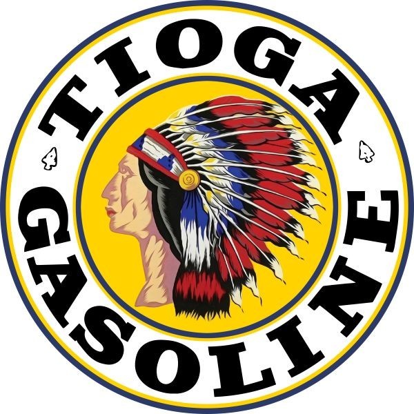 TIOGA Gasoline Service Station Style NEW Sign: 18″ Dia. Round USA STEEL