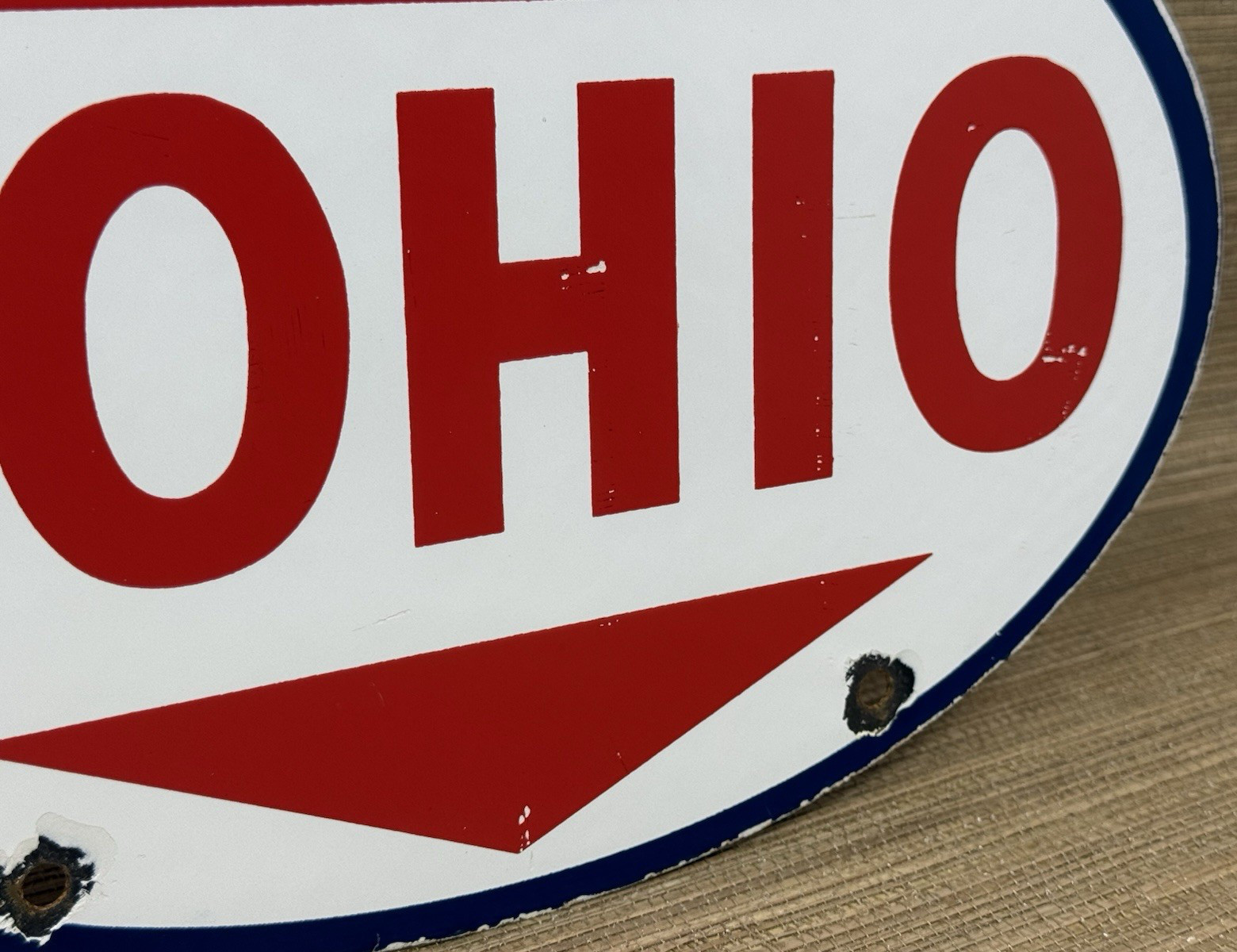 VINTAGE SOHIO GASOLINE PORCELAIN SIGN GAS STATION MOTOR OIL PUMP PLATE ESSO