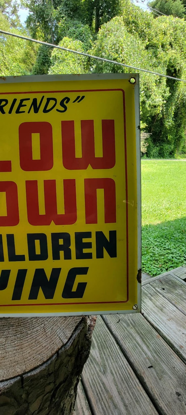 Sunbeam Bread Slow Down vintage retro porcelain sign