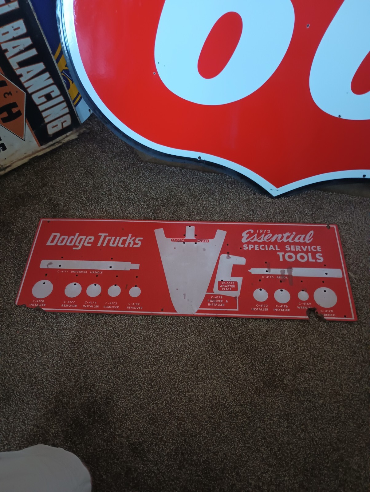 Antique Dodge Trucks Masonite Sign Original Rare Gas Oil Scarce Advertising 🔥