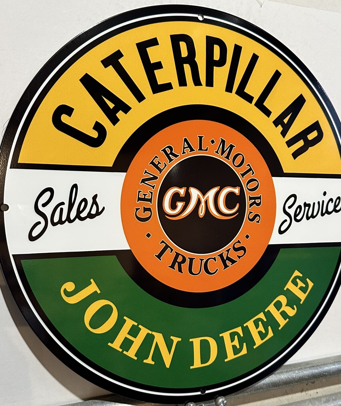 Vintage Style John Deere GMC trucks Steel Quality Sign