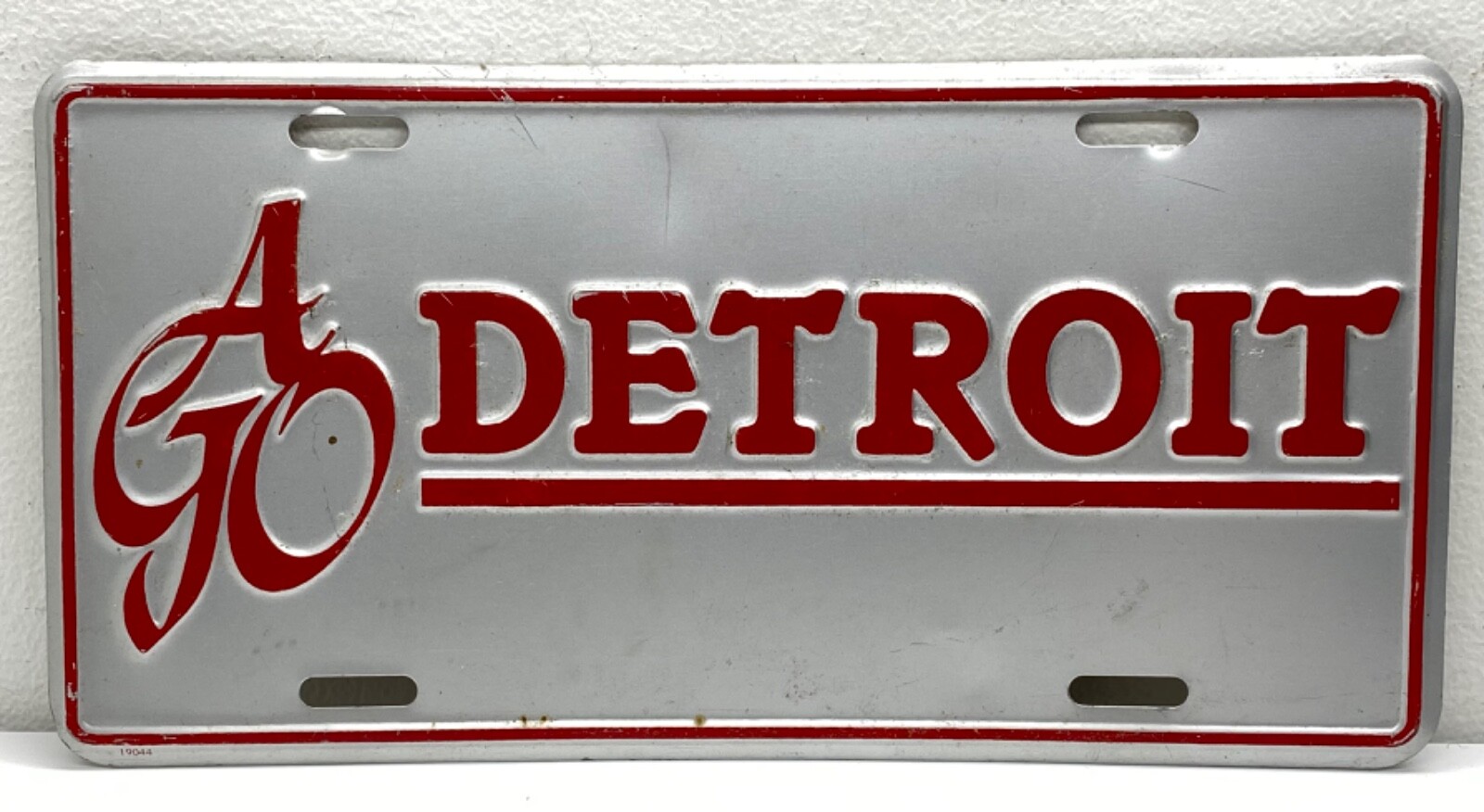 Vintage 80’s “A GO DETROIT” Novelty License Plate Hot Rod Automotive Cars AGO