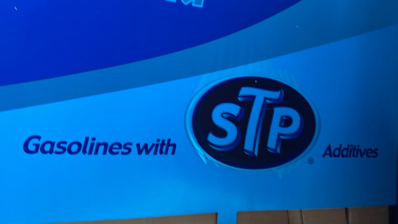 Marathon “Fueling the American Spirit” STP Gasoline Dispenser door Sign Blue