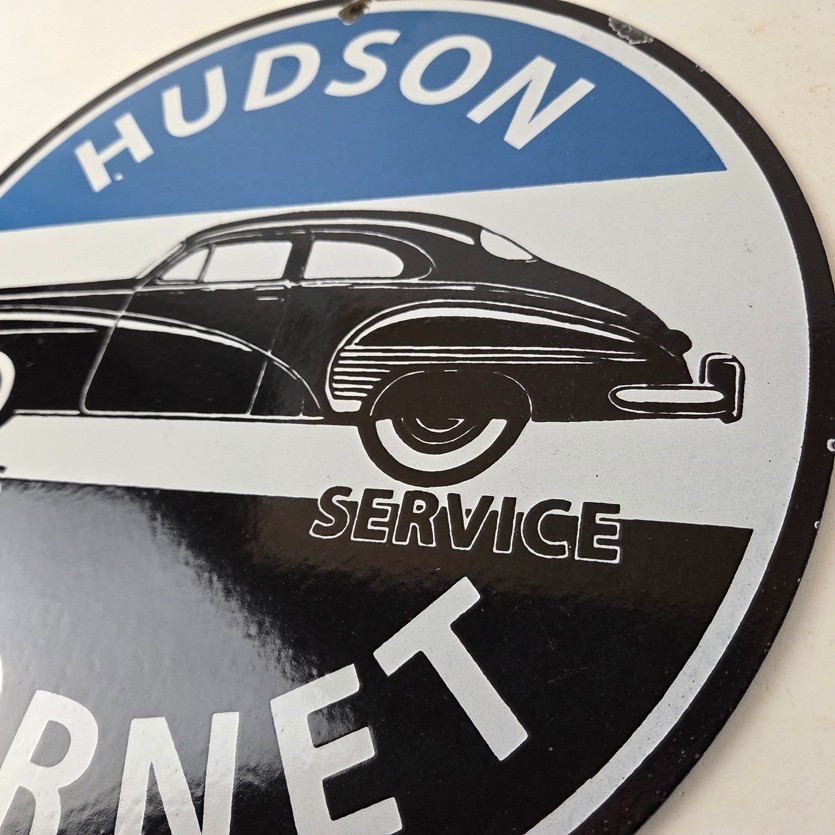 Vintage Hudson Automobiles Sign – Hornet Gas Service Station Porcelain Sign