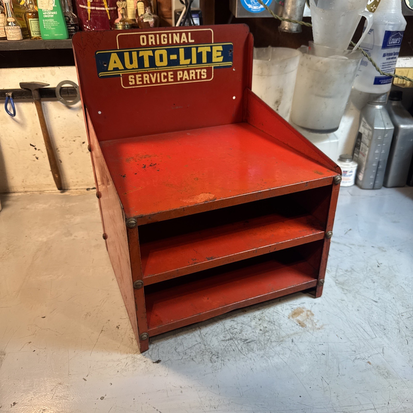 RARE Vintage Original AUTO-LITE Service Parts Store display Advertising shelf