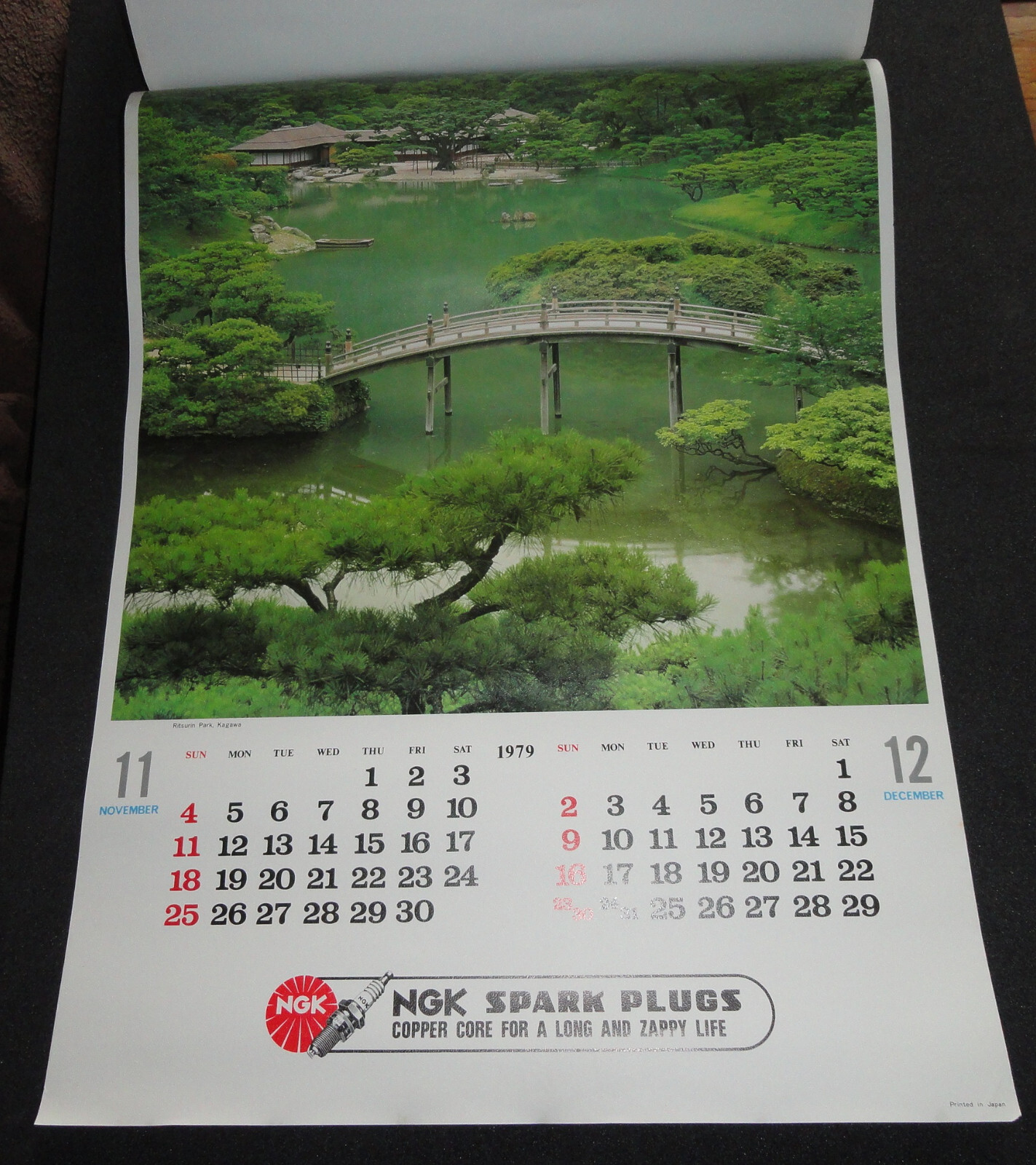 NGK Spark Plugs 1979 Famous Gardens Calendar ~ 23″ x 17″ printed in Japan – dama