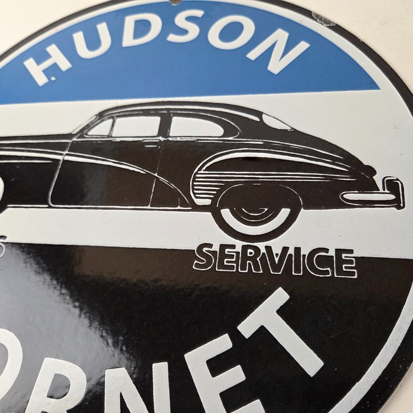 Vintage Hudson Automobiles Sign – Hornet Gas Service Station Porcelain Sign