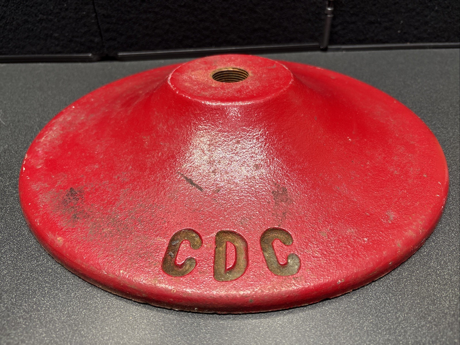 14” VINTAGE CAST IRON BASE LOLLIPOP SIGN GUM-BALL MACHINE STAND ADVERTISING BASE