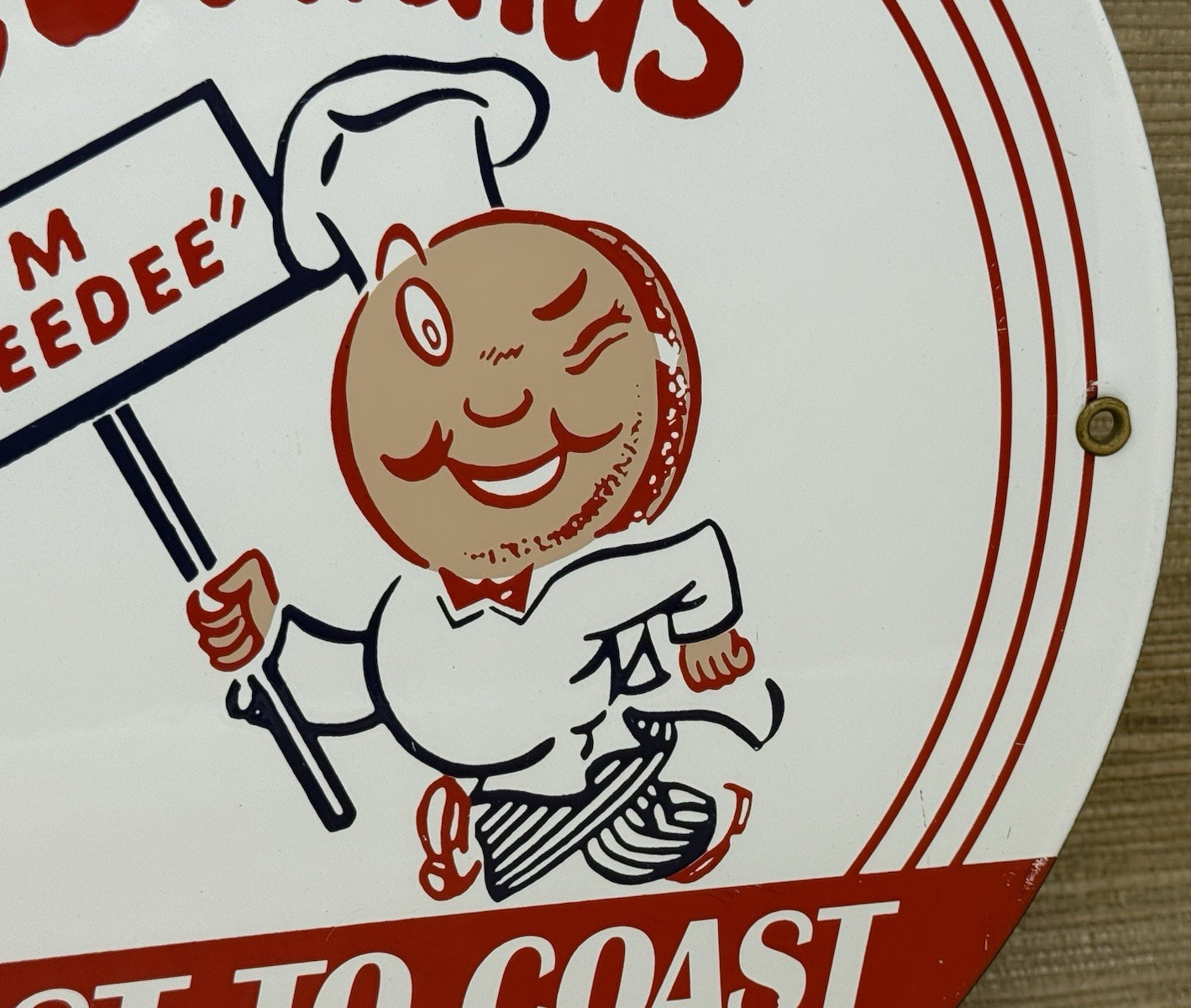 VINTAGE MCDONALD’S PORCELAIN SIGN SPEEDEE PEPSI COKE PIGGLY WIGGLY IN-N-OUT GAS