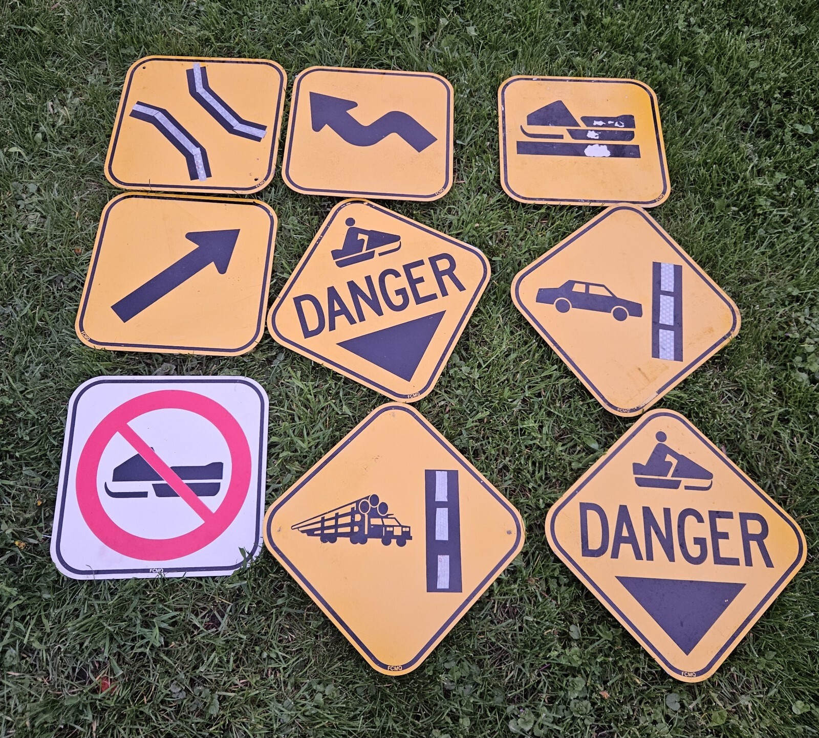 vintage advertising original snowmobile trail sign lot ski-doo