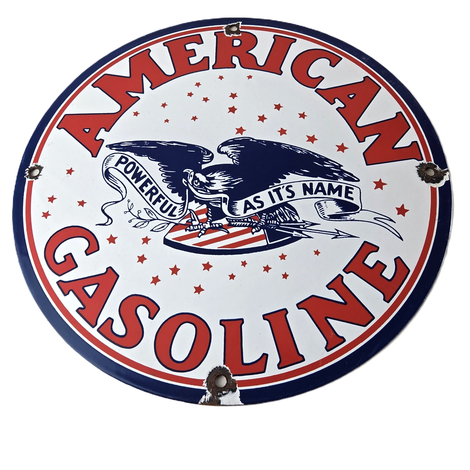 Vintage American Gasoline Sign – Gas Motor Oil Pump Plate Porcelain Sign