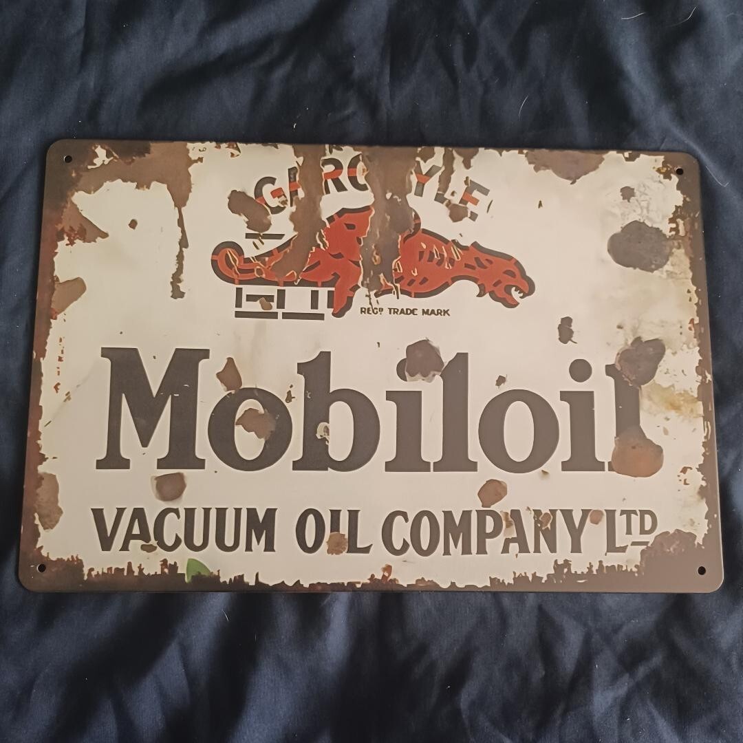 8″X12″ Metal Sign Man Cave Wall Art Garage Bar Oil Gas Station Gargoyle Oil