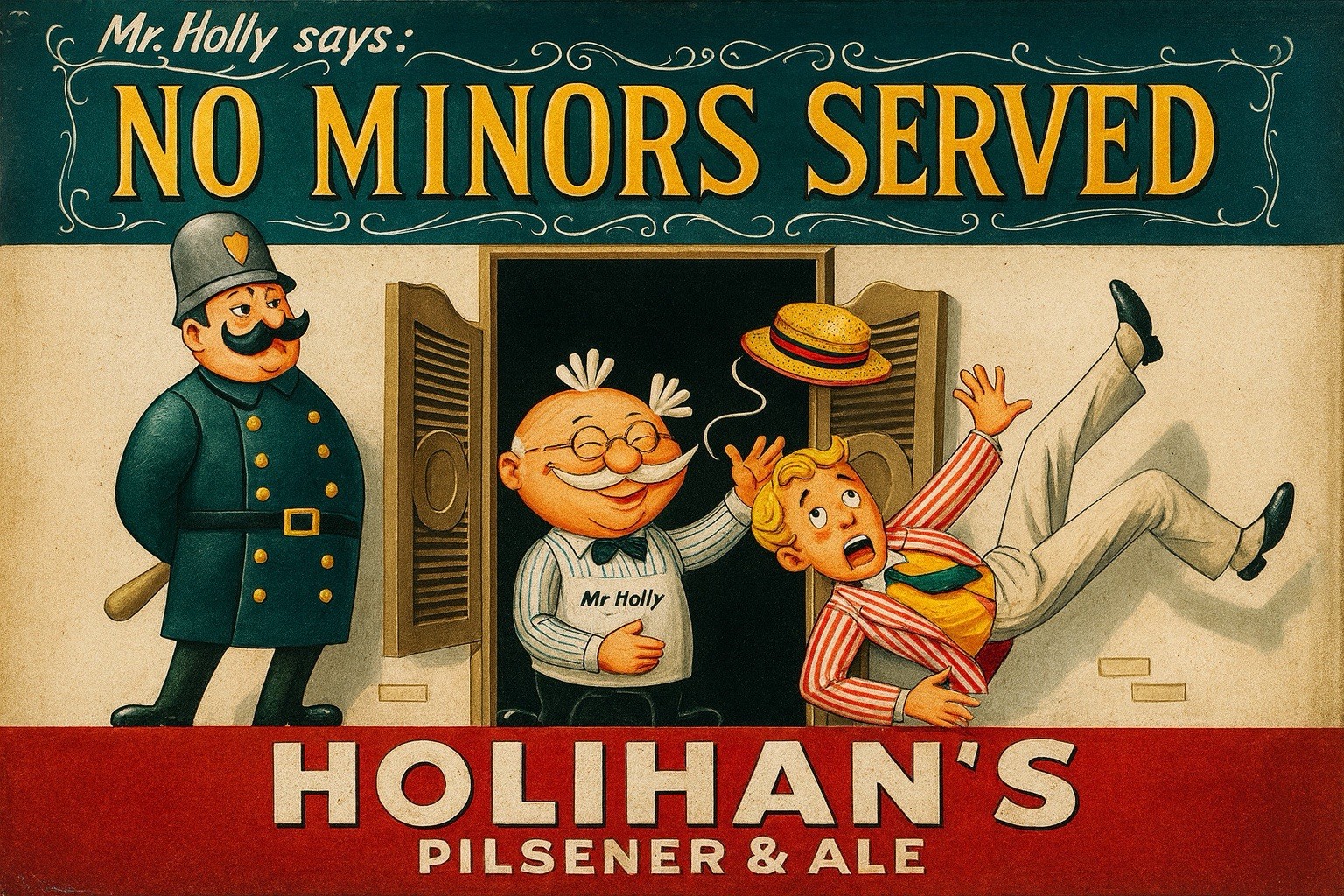 Holihan’s Mr. Holly Pilsner Beer Vintage Style Metal Sign