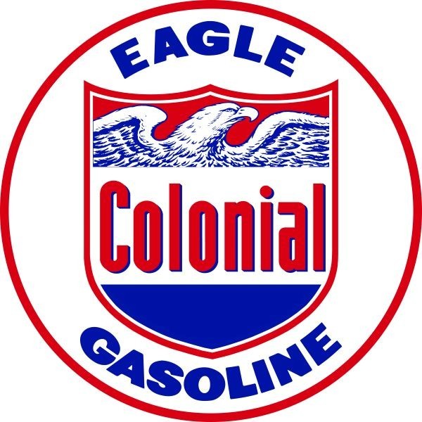 Colonial Oil Co. EAGLE Gasoline – Gas Station NEW Sign: 18″ Dia. Round USA STEEL