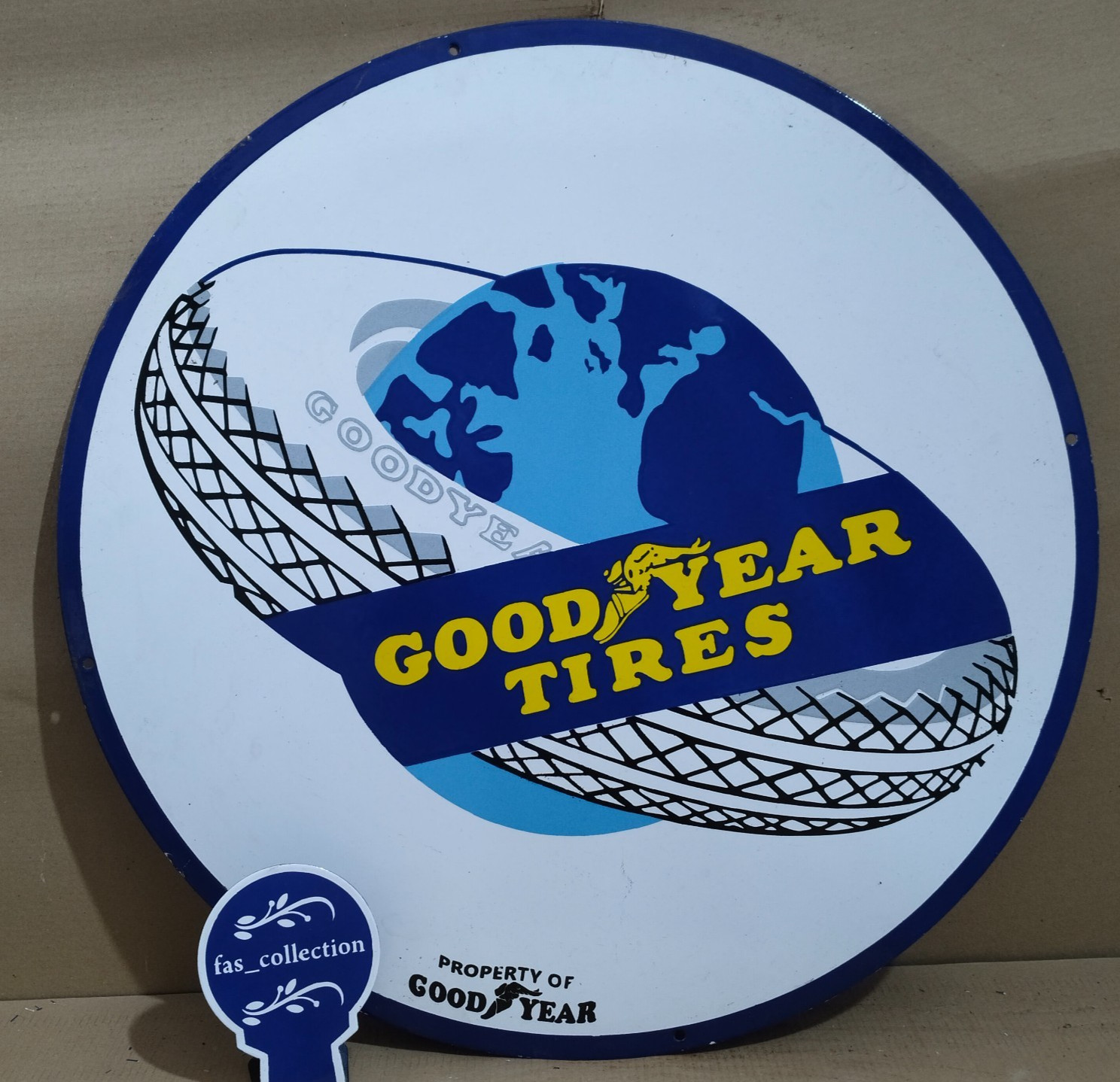 Good Year Tires porcelain Enamel Sign 30 x 30 Inches 1 Sided