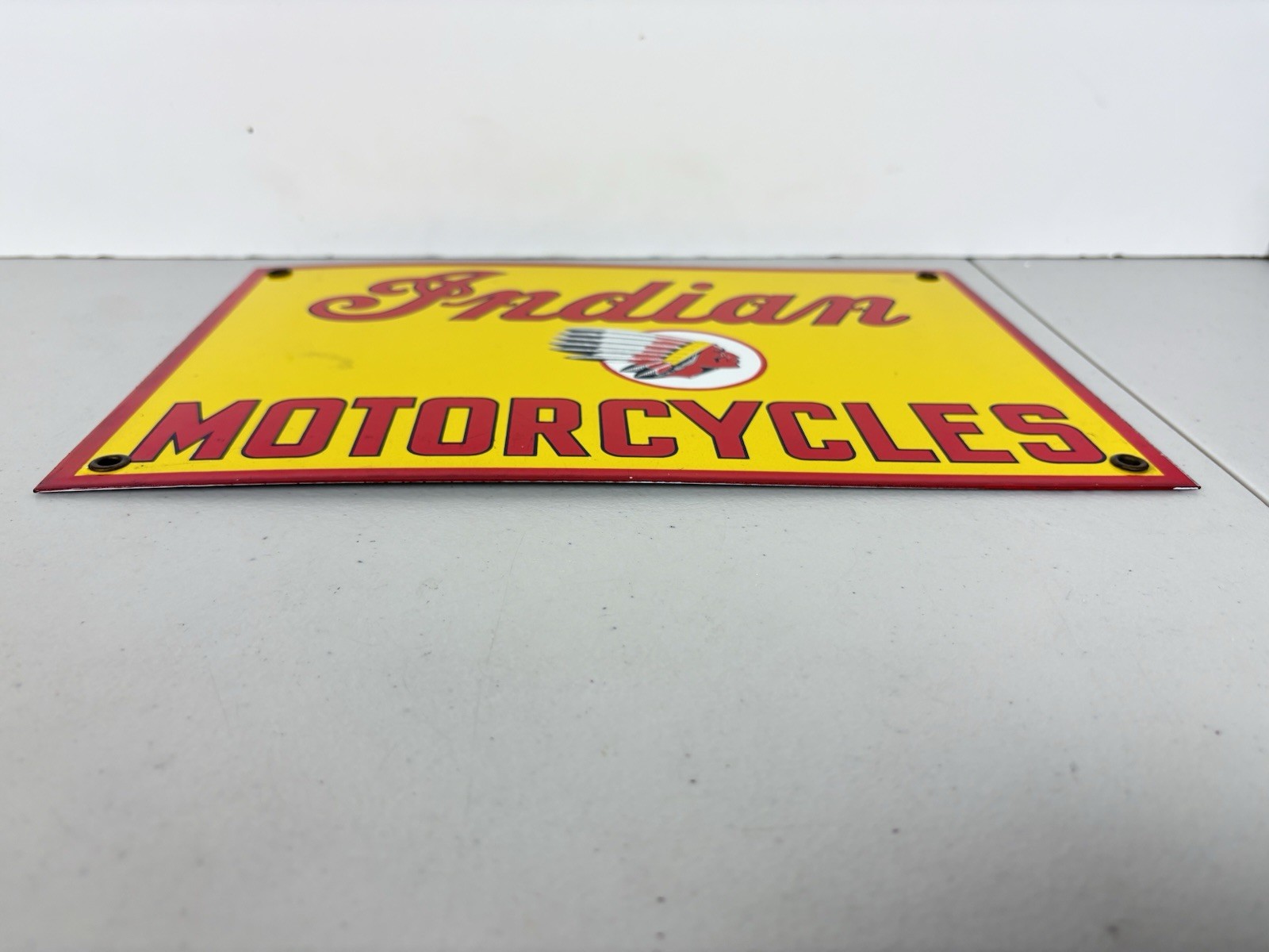 Vintage Indian Motorcycles Porcelain Sign Dealership, Motor Bike Sign