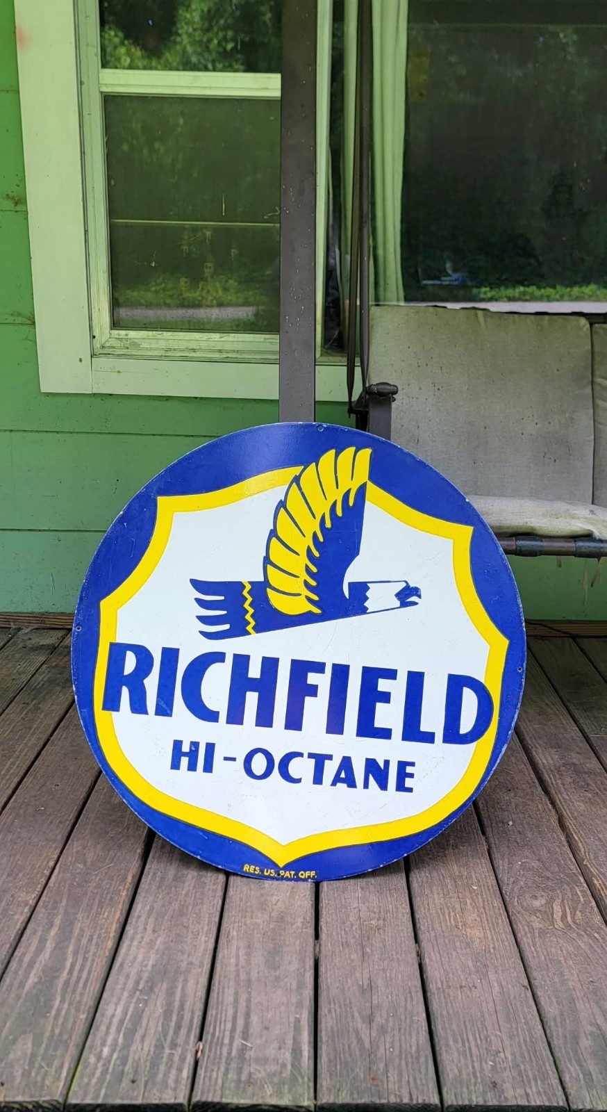 Richfield Hi- Octane Gasoline Porcelain Sign