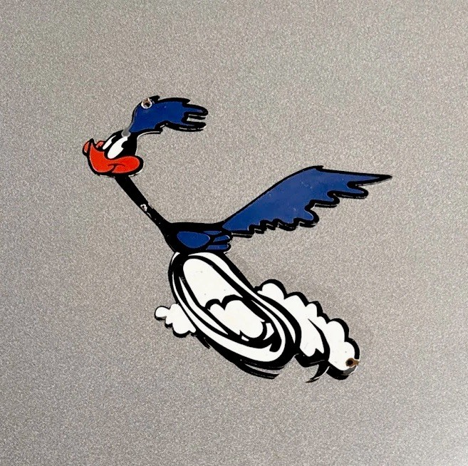 VINTAGE 12” PLYMOUTH ROADRUNNER PORCELAIN SIGN CAR OIL GAS TRUCK MOTORCYCLE