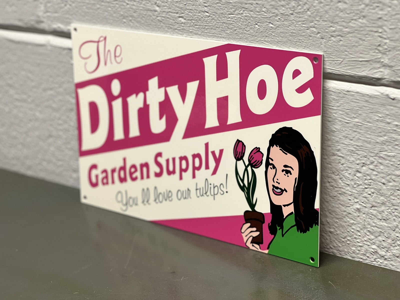 DIRTY HOE Garden Supply Thick Metal Sign Gas Oil Plant Tulip Ground Tools Dirt