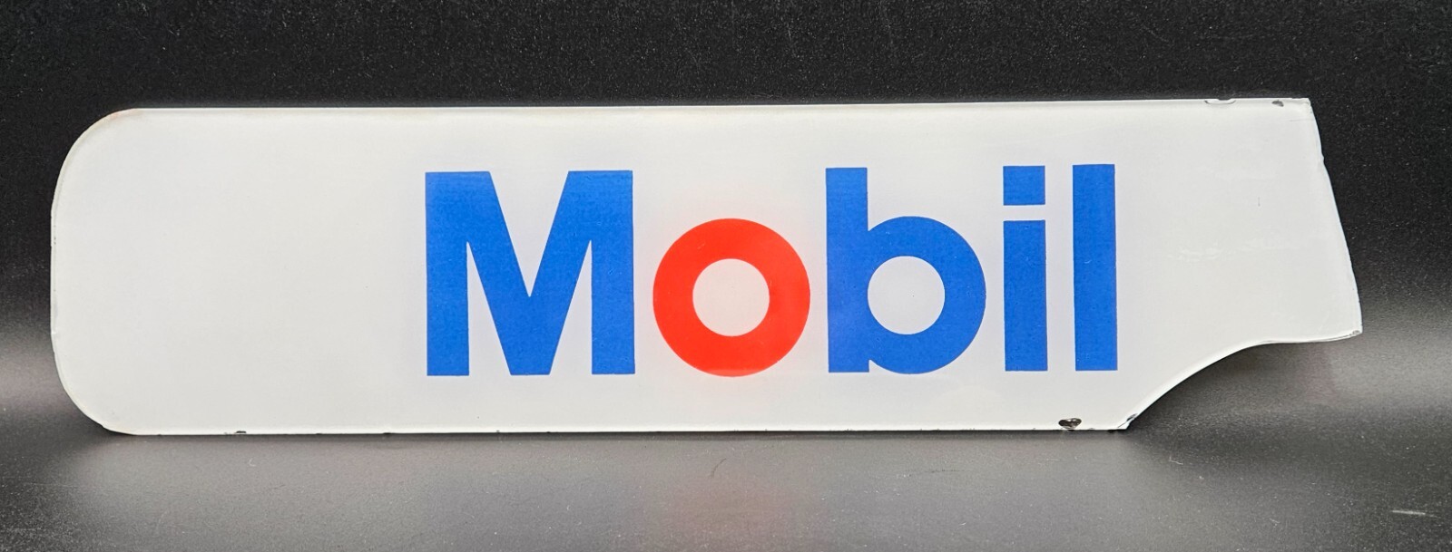 Mobil Gas Glass Advertising Sign 14″ x 3.5″ Gas Station Gas Pump Petroleum