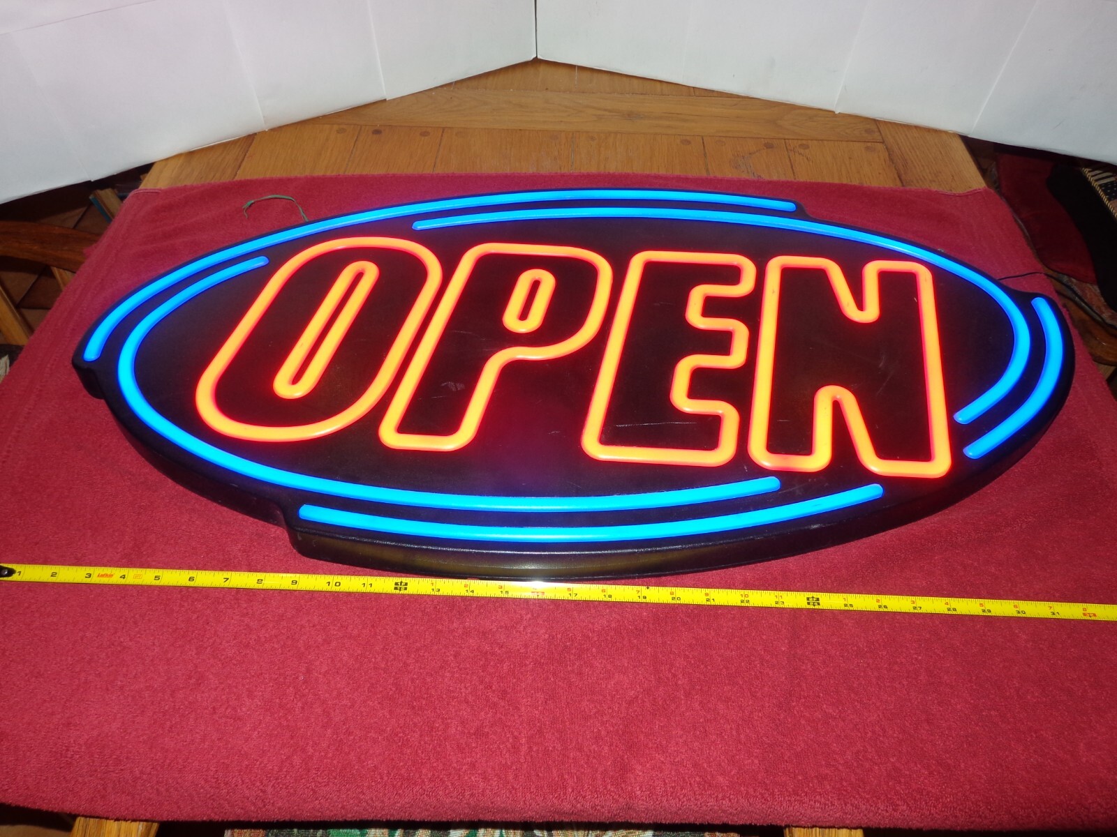 35 x 18 x 1 3/4 in SUPER BRIGHT OPEN SIGN VARIABLE SPEED FLASHING OPTION L 199