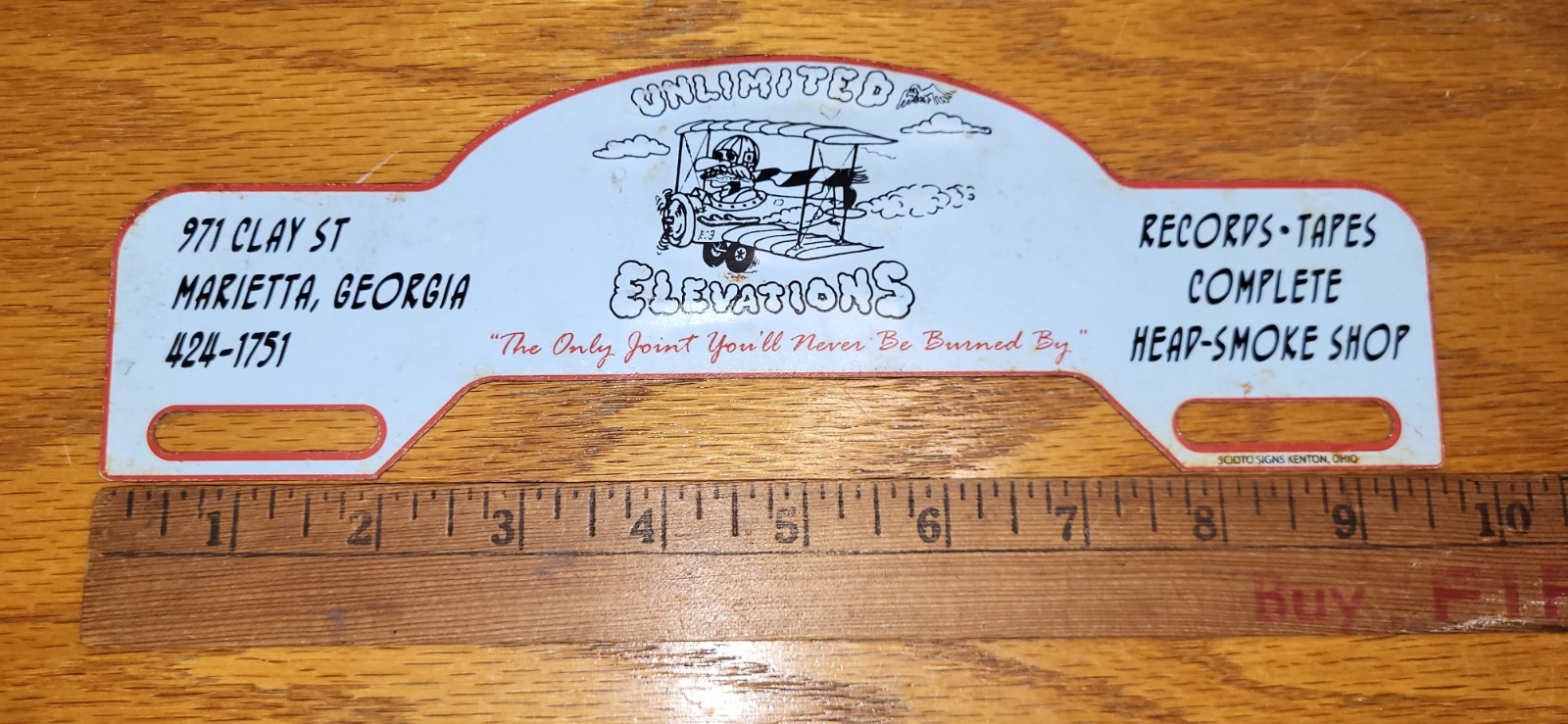 VINTAGE HEAD, RECORD,SMOKE SHOP, SIGN TAG TOPPER SIGN
