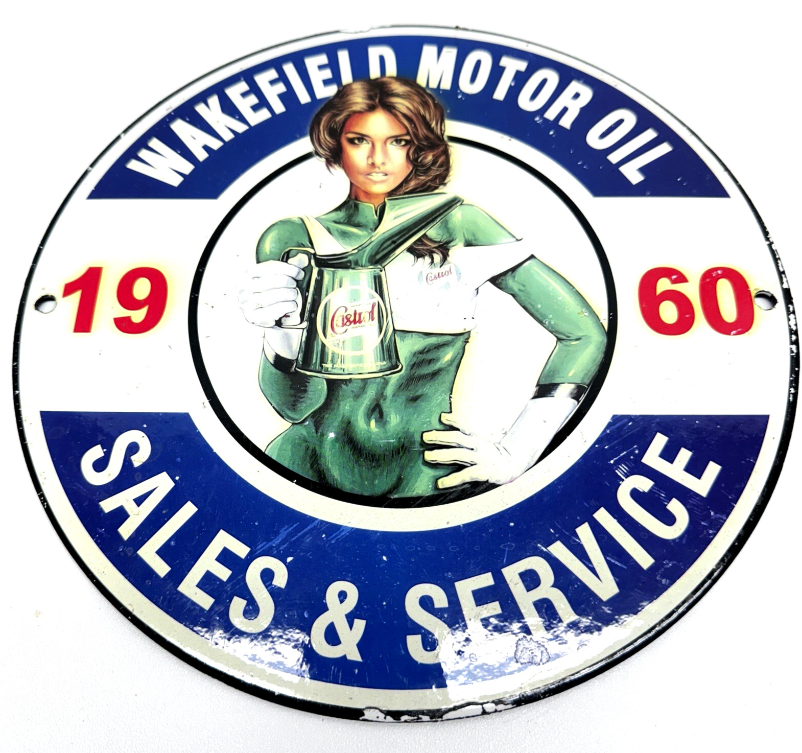 Castrol Wakefield Motor Oil Sales & Service Metal Advertising sign