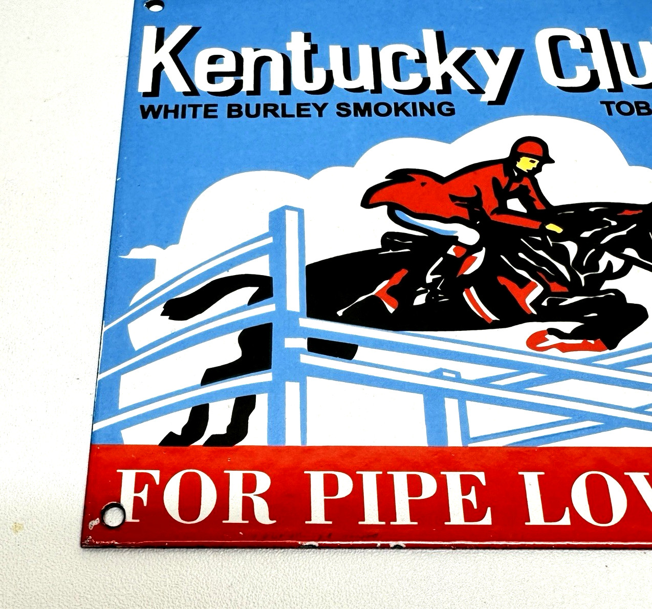Kentucky Club “For Pipe Lovers” – Vintage Porcelain Sign – Tobacciana
