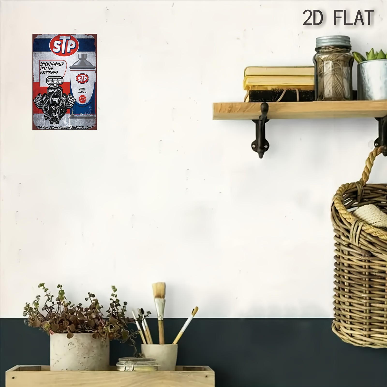 Vintage STP Tin Metal Signs 8″x12″ – Classic Gas Station & Auto Repair Wall Deco