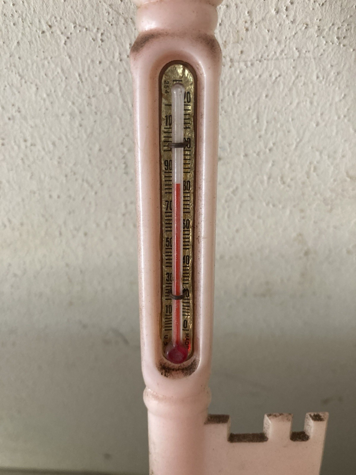 Vintage 1950s Thomas Appliance Key Shaped Thermometer Sign Nacogdoches Texas