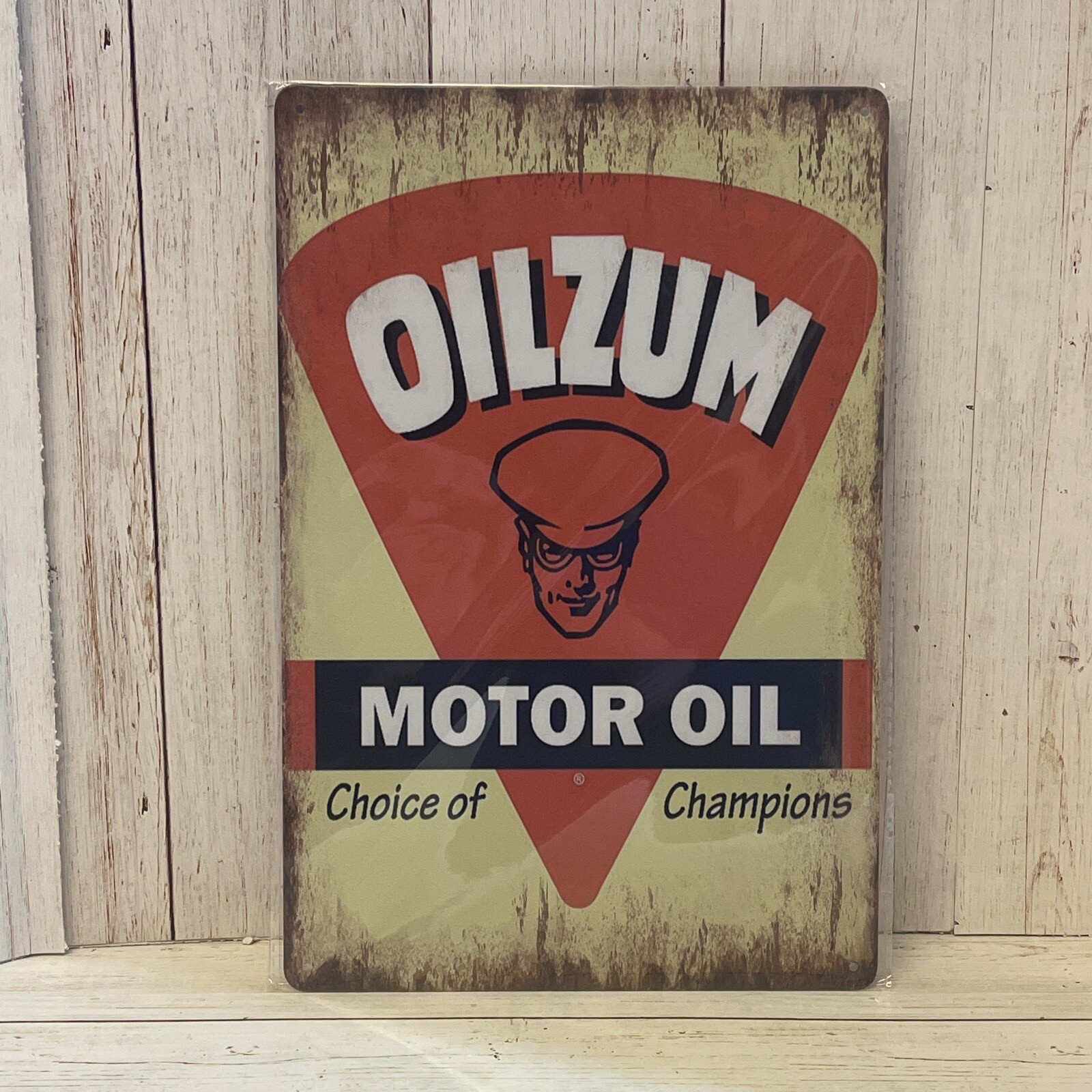 Oilzum Motorcycle Motor Oil Tin Metal Sign Logo Gasoline Choice Of Champions