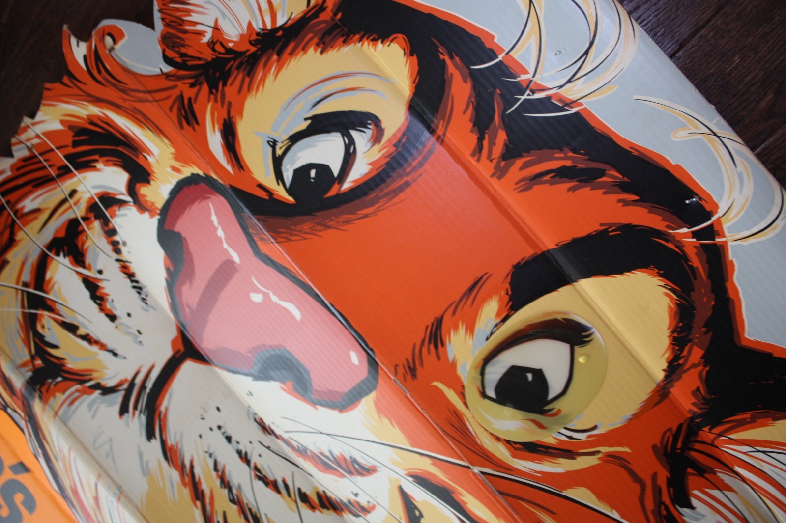 LARGE VINTAGE HUMBLE OIL ESSO TIGER ADVERTISING SIGN LENTCULAR WINKING EYE RARE