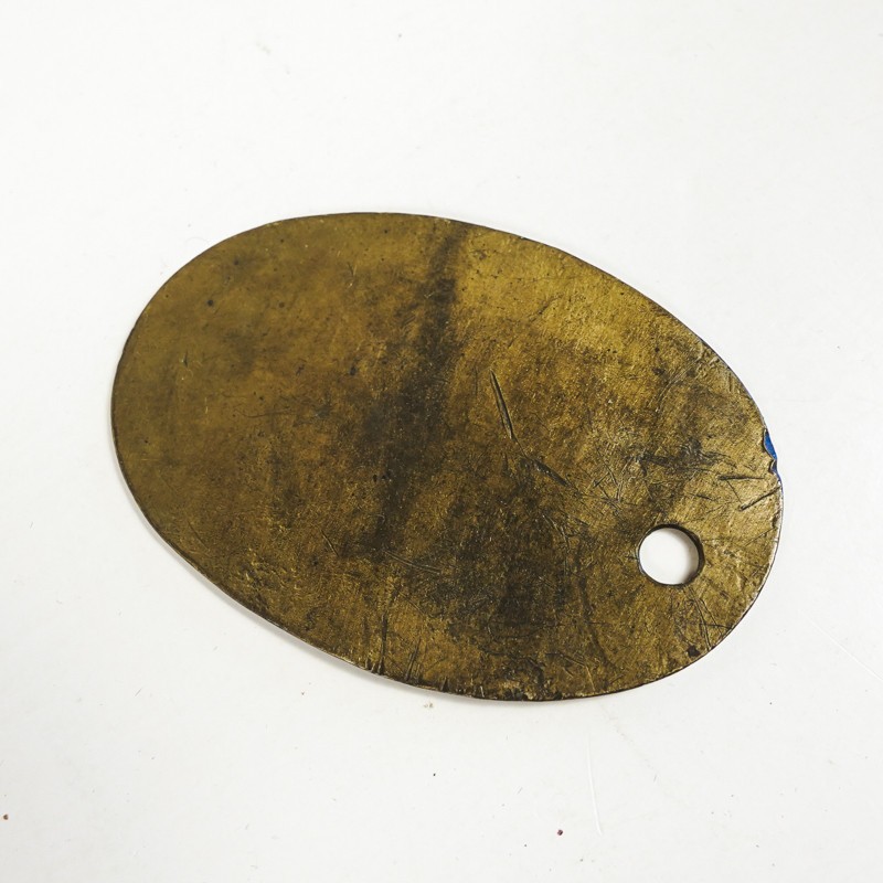 Vintage Zerolene Motor Oil No 7 Brass Fuel Pump Tag Sign Oval Tag