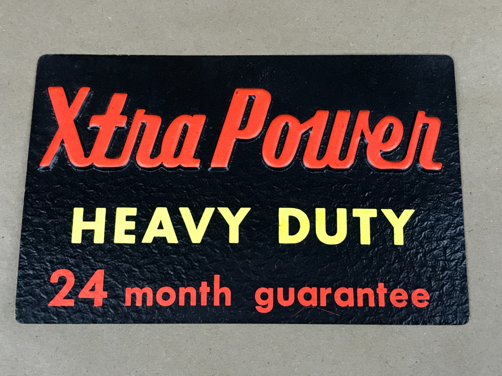 Vintage Xtra Power Automotive Car Battery Decal Badge Sign 6″ x 4″ Advertising