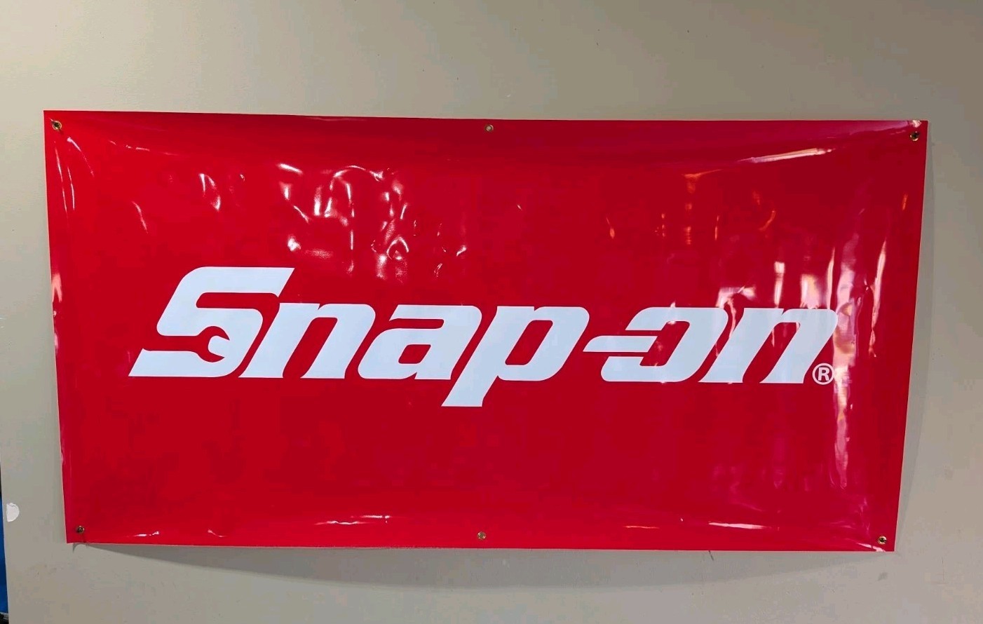New Snap-On Tools Genuine 3ft x 6ft RED Heavy Duty Vinyl Banner Sign garage