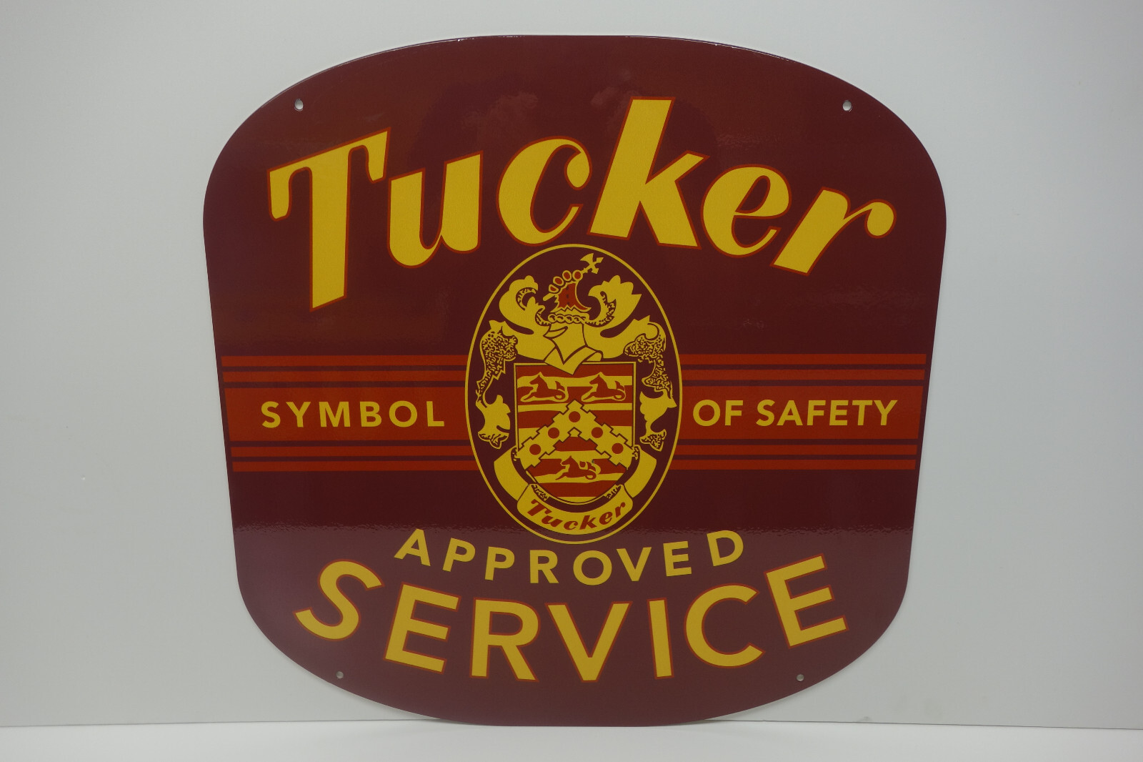 1948 Tucker® Automobile Dealership SERVICE sign Steel Enamel. Licensed Authentic