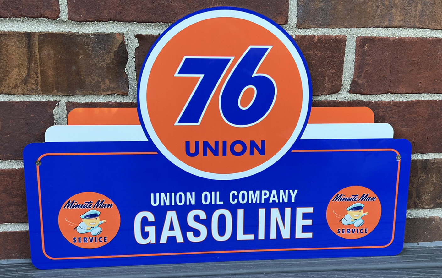 Vintage Style Large Union 76 Gasoline Die-cut 18 Inches Aluminum Garage Sign