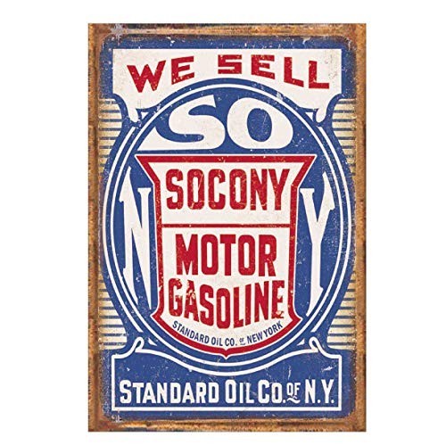 12 Retro Vintage Gas & Oil Tin Signs, Metal Wall Art for Home, Man Cave, Garage