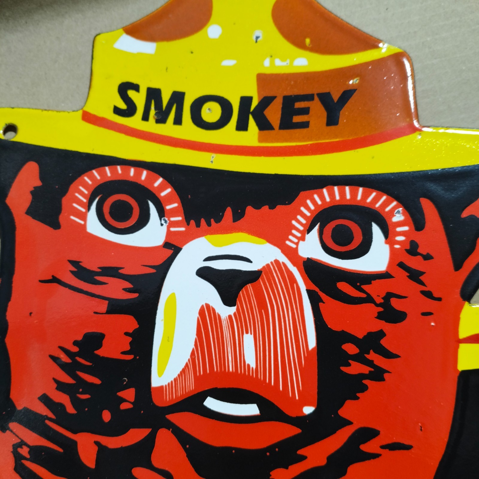 Smokey Prevent Forest Fires Porcelain Enamel Sign 42 x 30 Inches 2 Sided