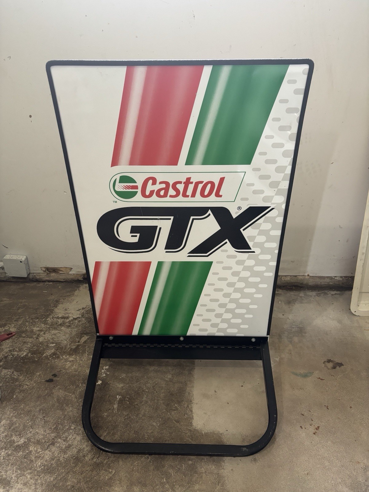 CASTROL GTX SIGN – Motor Oil Genuine Plastic Double Sided Sidewalk Stand Up