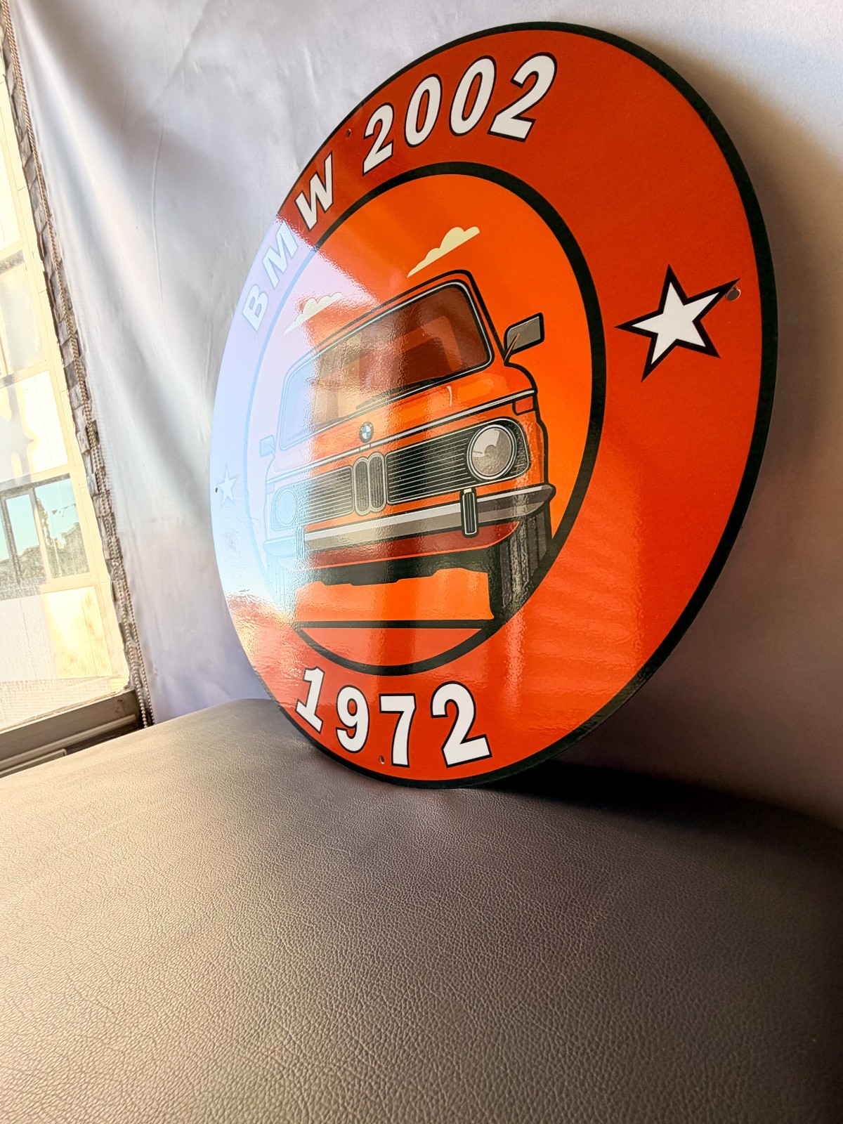 1972 BMW 2002 Bavarian Classic Reborn Heavy Metal Sign XL – 19.7″ (50cm)