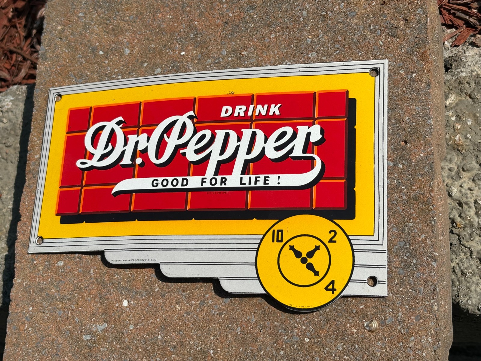 “Dr PEPPER 10-2-4″ PORCELAIN ADVERTISING SIGN, (10″x 6.5”) BEAUTIFUL SIGN