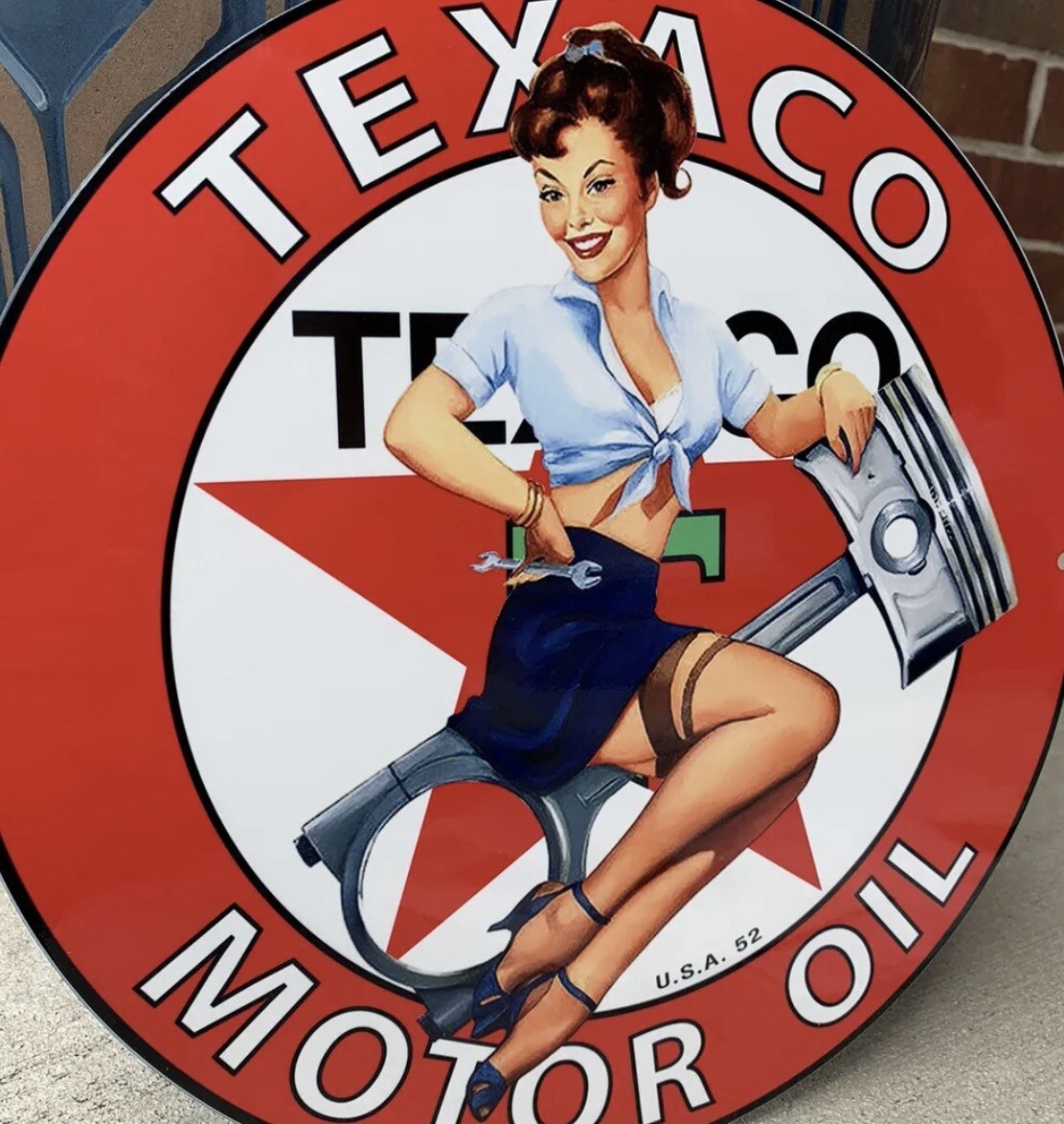 Top Quality Texaco Gas Pump Motor Oil Hot Rod vintage reproduction Garage Sign
