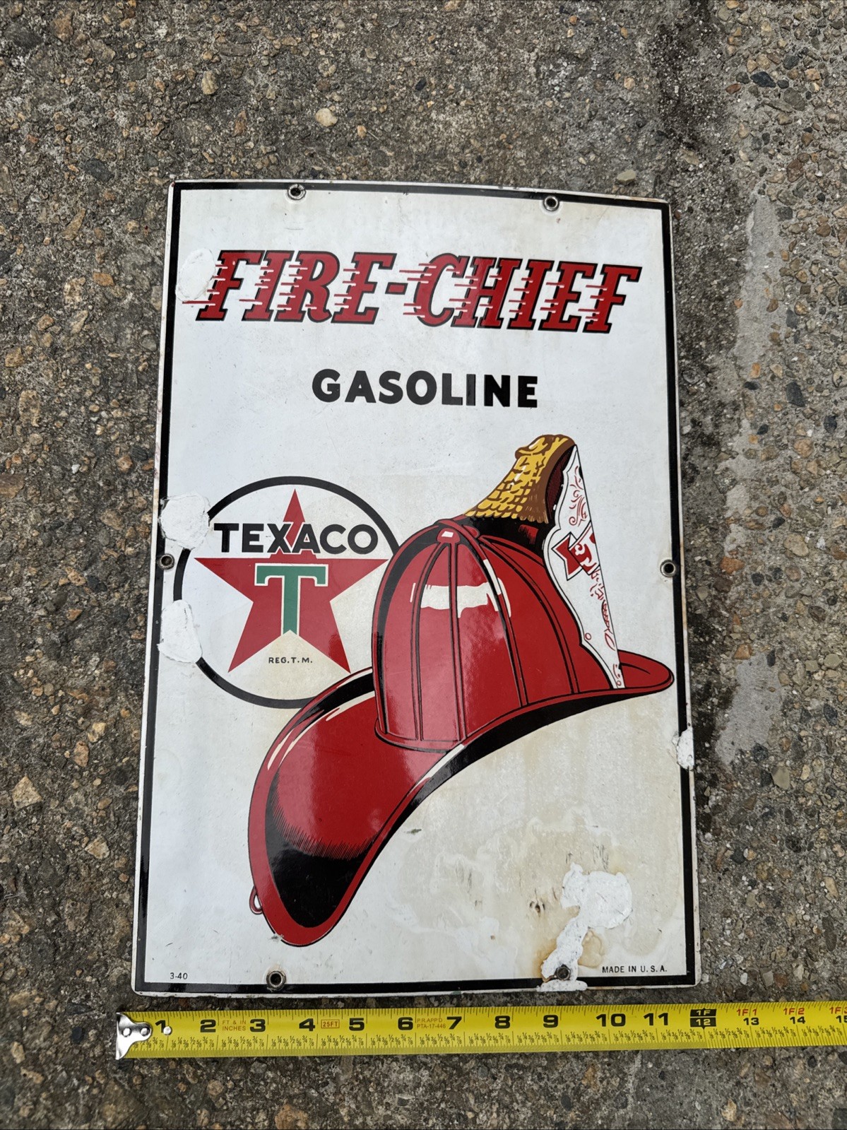 Porcelain Original Texaco Pump Plate 12”x18”