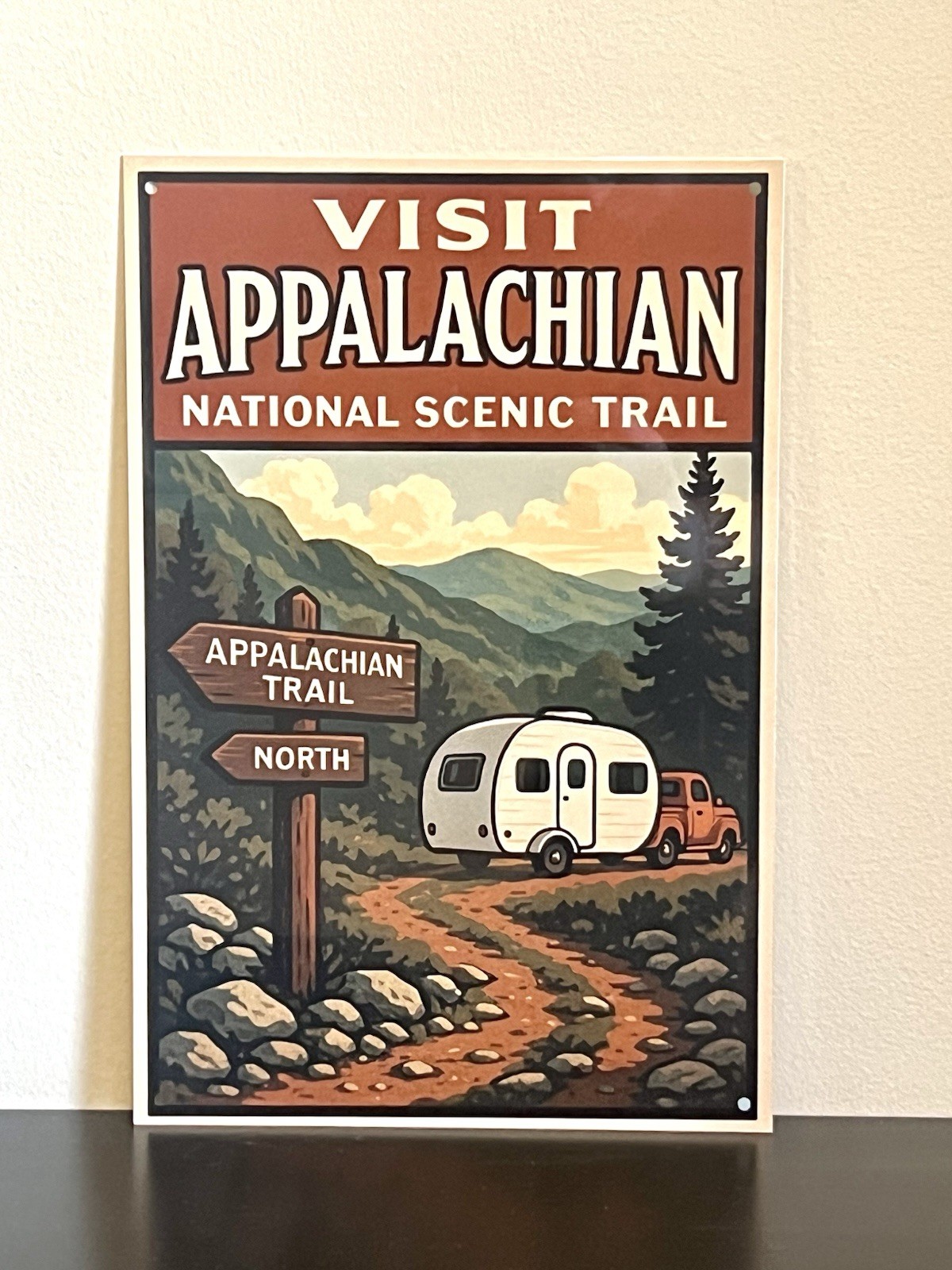 Appalachian Trail National Park Vintage Postcard Style Sign Advertising
