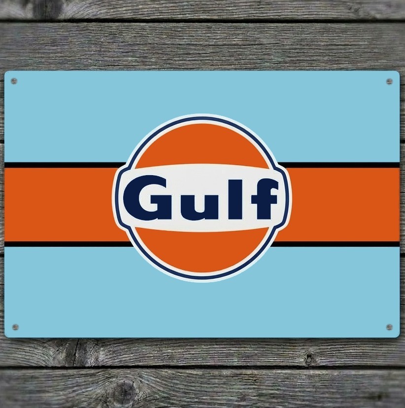 Gulf Racing 8 x 12 Novelty Metal Sign Made In USA New!