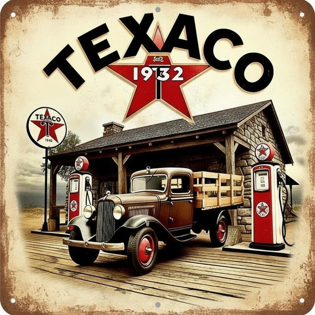 Texaco Gasoline 12 x 12 Square Novelty Metal Sign Made In USA New!