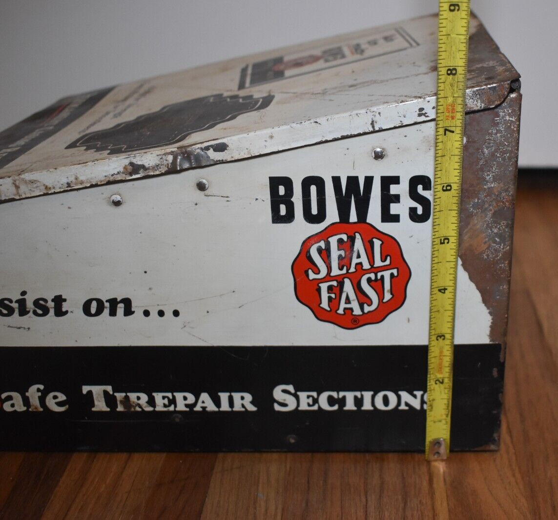 Vintage BOWES Gas Station Advertising TIREPAIR Tire Repair Cabinet Display