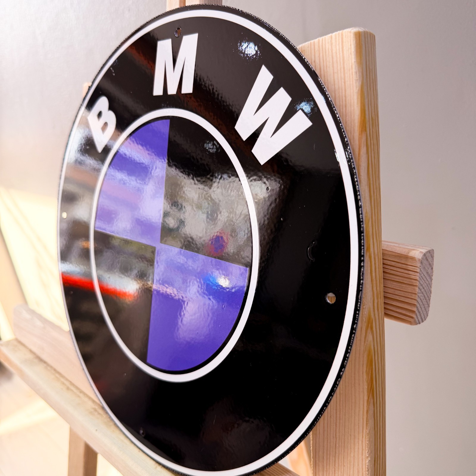 BMW Black Purple Roundel Heavy Metal Sign – Garage Decor – 30 cm (11.8”)